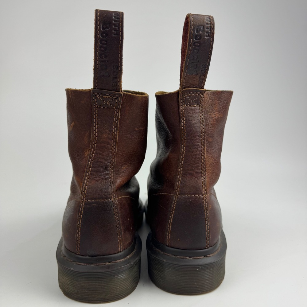 Dr Martens 1460 Pascal Harvest Leather Combat Moto Boots Brown Size 10 grunge - Picture 5 of 12